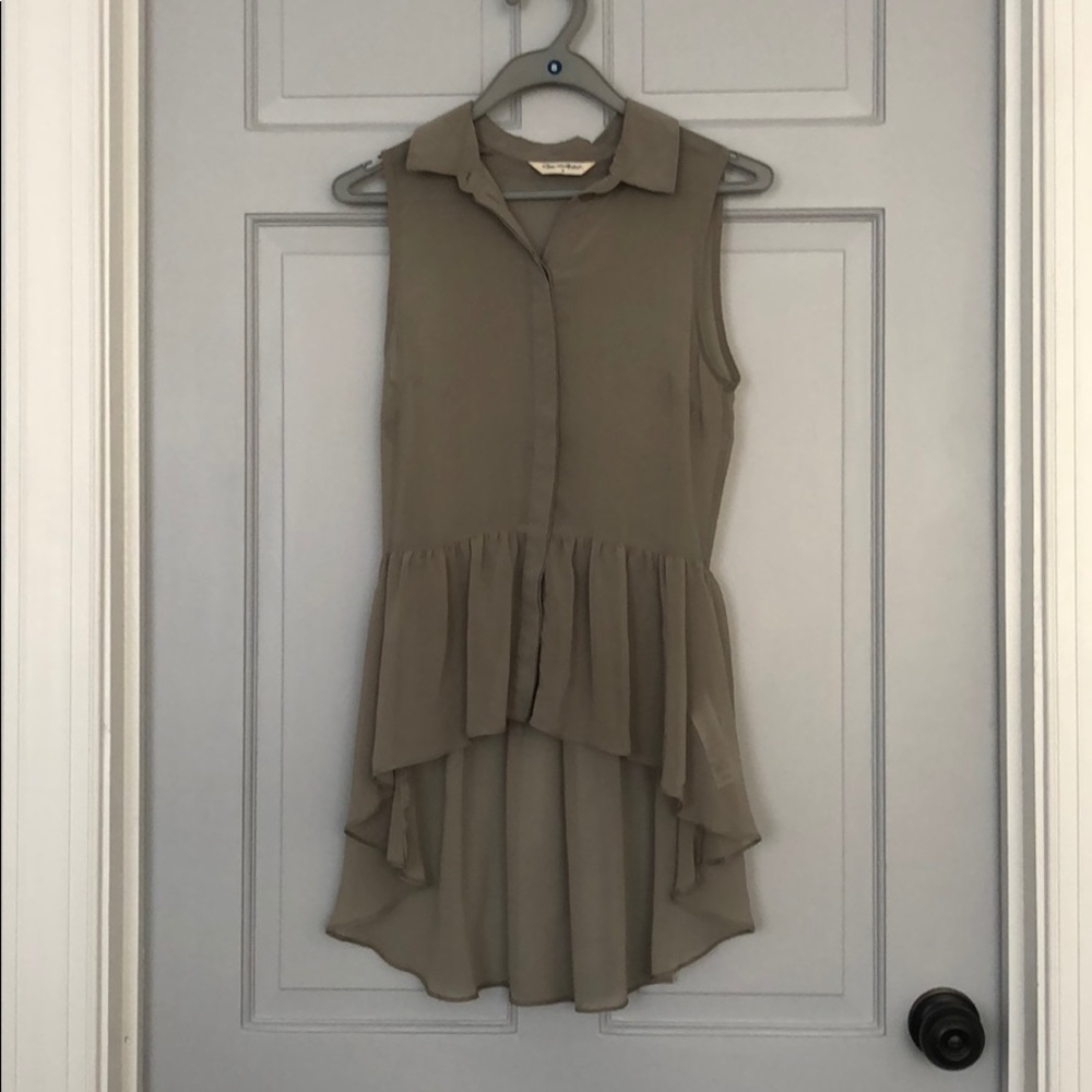 Peplum buttondown blouse